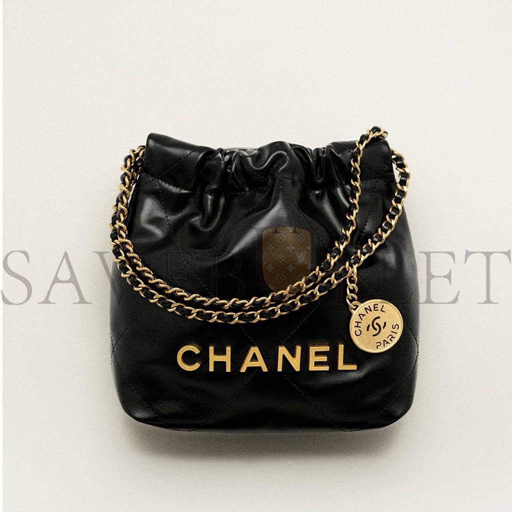 CHANEL MASTER 22 BLACK MINI HANDBAG AS3980 (20*19*6cm)